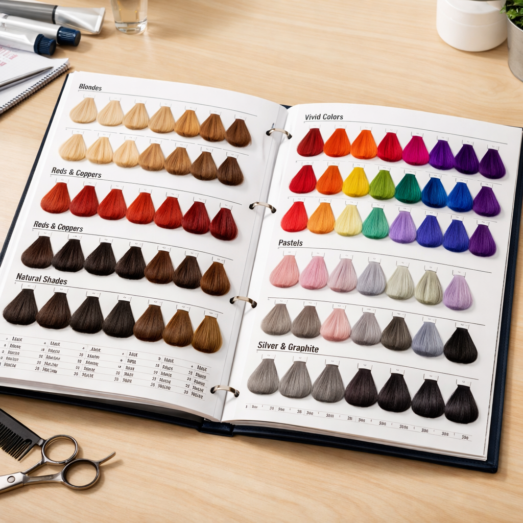 Hair color swatches with wide tonal range