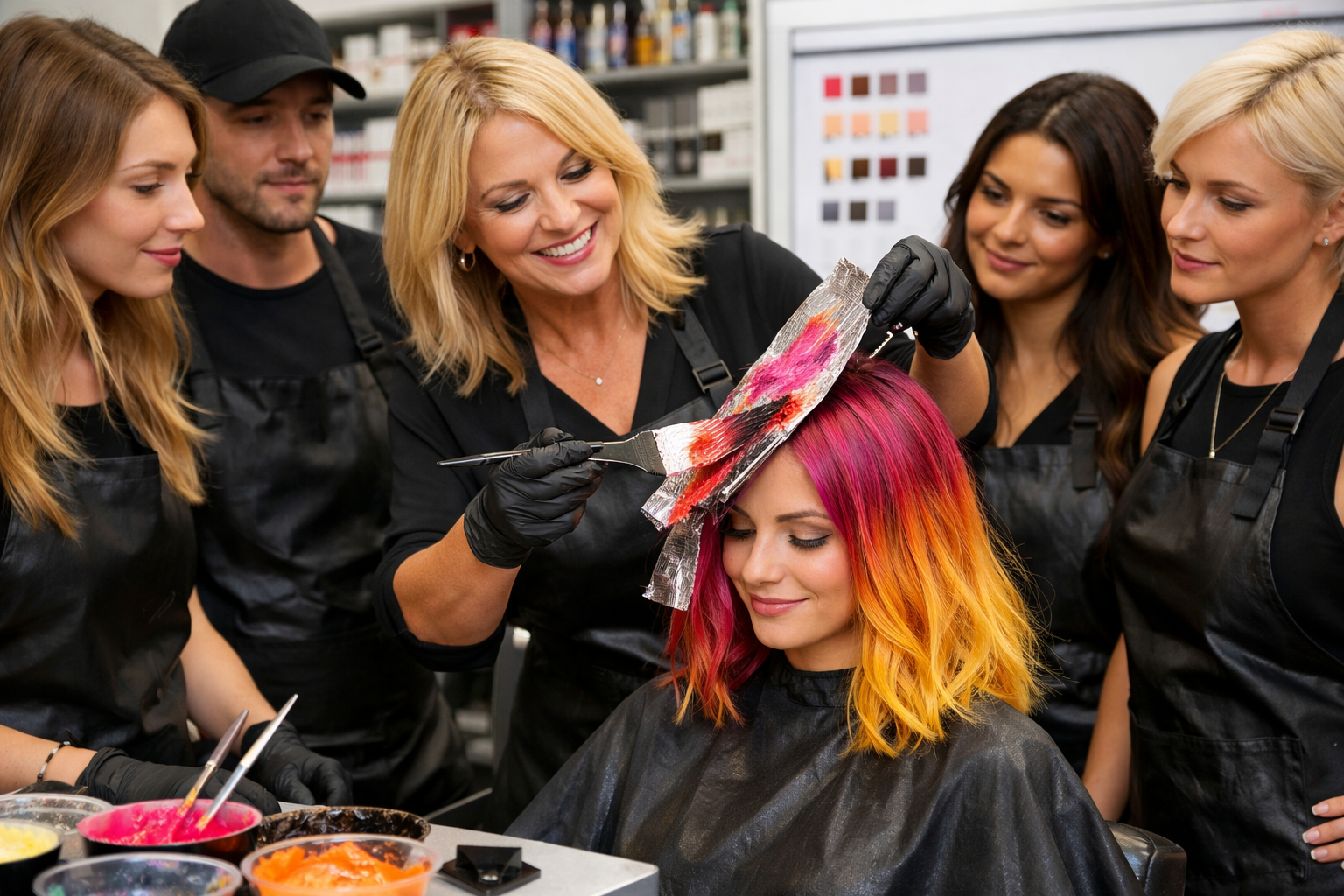 Hands-on hair color workshop with professionals