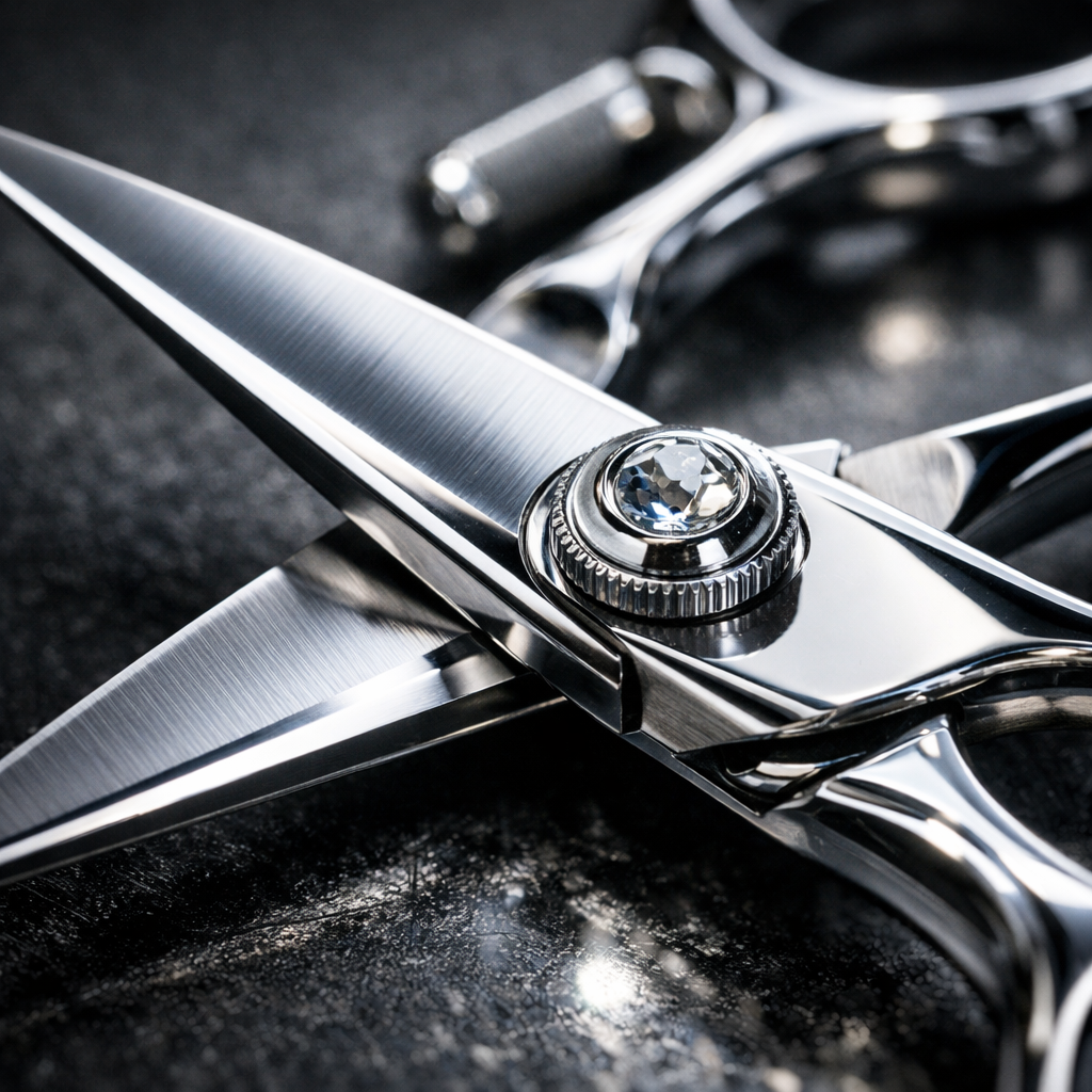 Professional cutting scissors close-up
