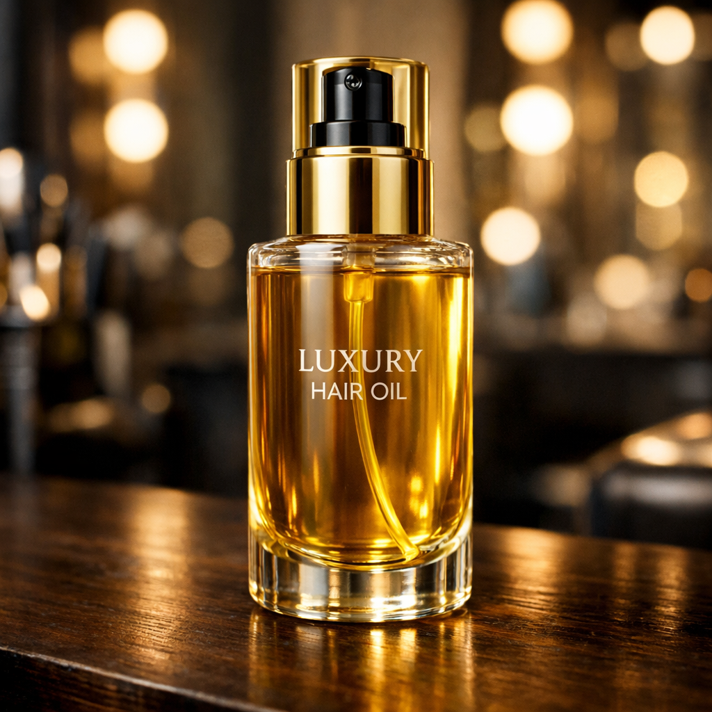 Luxury salon hair oil bottle