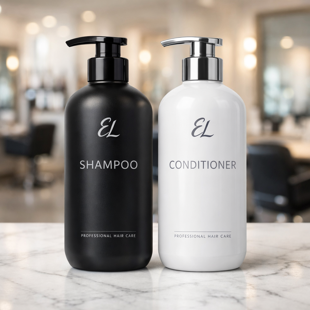 Professional shampoo product bottle